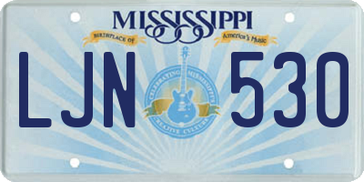 MS license plate LJN530