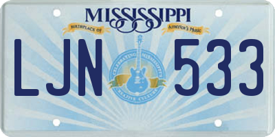 MS license plate LJN533