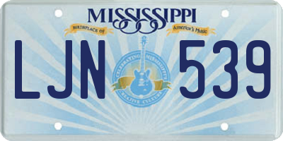 MS license plate LJN539