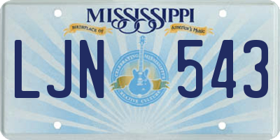 MS license plate LJN543