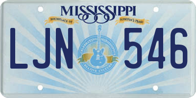 MS license plate LJN546