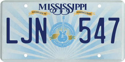 MS license plate LJN547