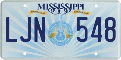 MS license plate LJN548