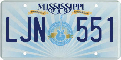 MS license plate LJN551