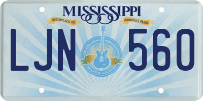 MS license plate LJN560