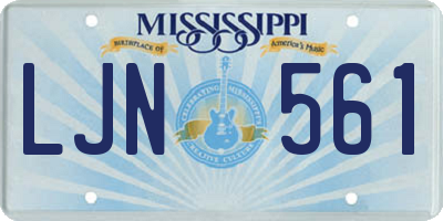MS license plate LJN561