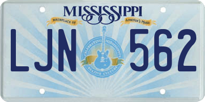 MS license plate LJN562
