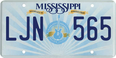 MS license plate LJN565
