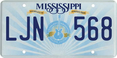 MS license plate LJN568