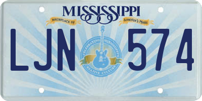 MS license plate LJN574