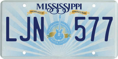 MS license plate LJN577