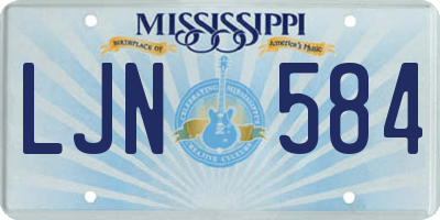 MS license plate LJN584