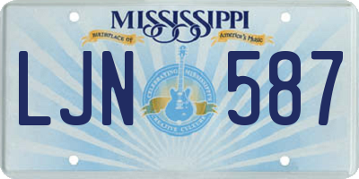 MS license plate LJN587
