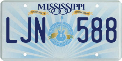 MS license plate LJN588