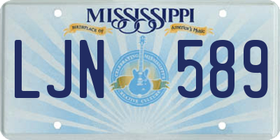 MS license plate LJN589