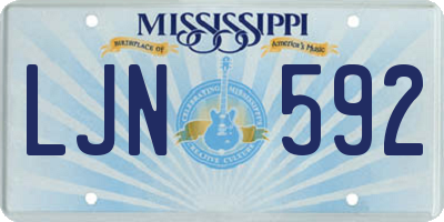 MS license plate LJN592