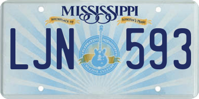 MS license plate LJN593