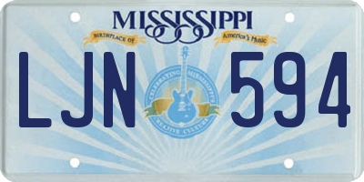 MS license plate LJN594