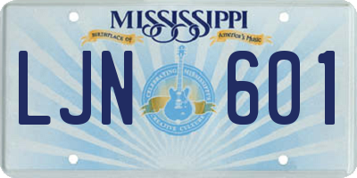 MS license plate LJN601