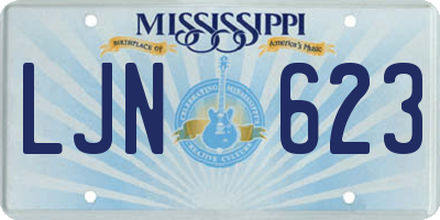 MS license plate LJN623