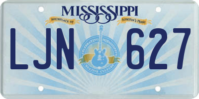 MS license plate LJN627