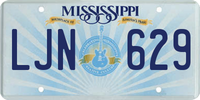 MS license plate LJN629