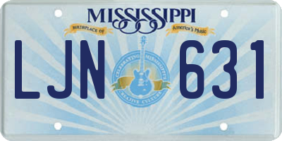 MS license plate LJN631