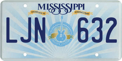 MS license plate LJN632