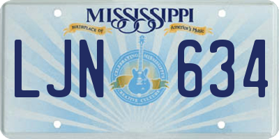 MS license plate LJN634