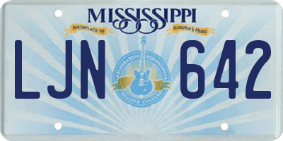 MS license plate LJN642