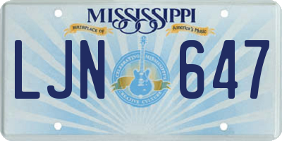 MS license plate LJN647