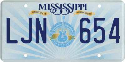 MS license plate LJN654