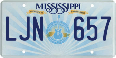 MS license plate LJN657
