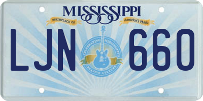MS license plate LJN660