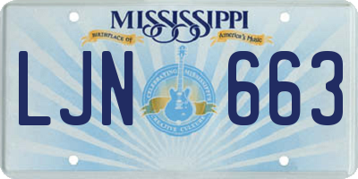 MS license plate LJN663