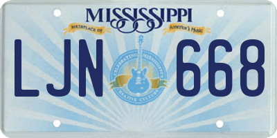 MS license plate LJN668