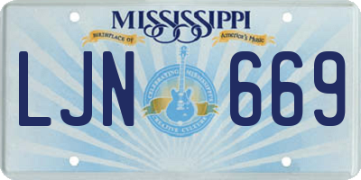 MS license plate LJN669