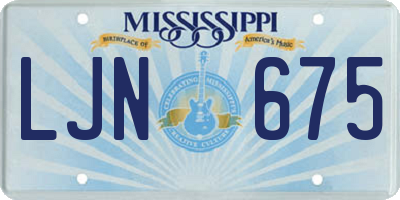 MS license plate LJN675