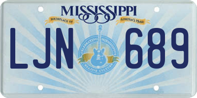 MS license plate LJN689
