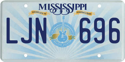 MS license plate LJN696