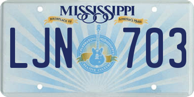MS license plate LJN703