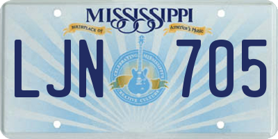 MS license plate LJN705