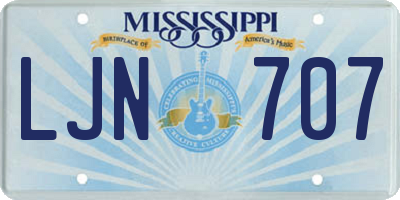 MS license plate LJN707