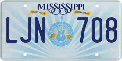 MS license plate LJN708