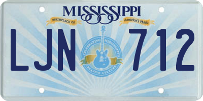 MS license plate LJN712