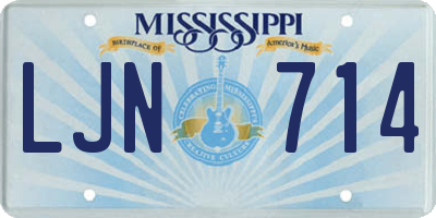 MS license plate LJN714