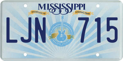 MS license plate LJN715