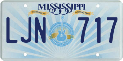 MS license plate LJN717