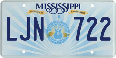 MS license plate LJN722