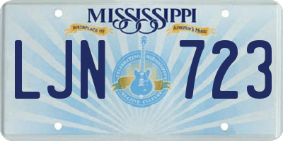 MS license plate LJN723